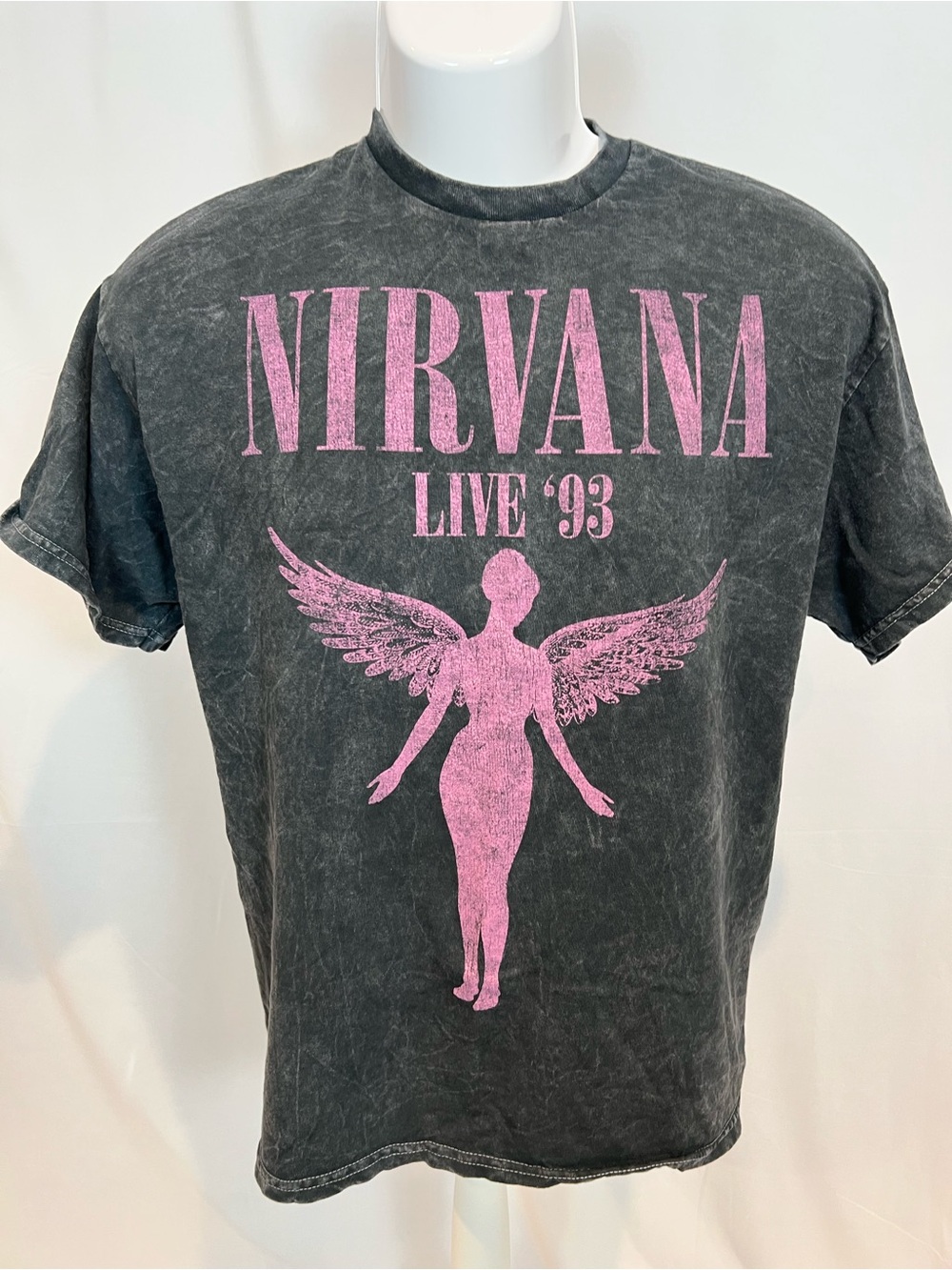 Nirvana Live '93 Graphic Tee in Pink on Black